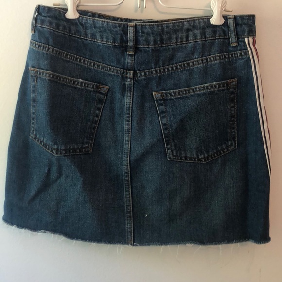 Denim skirt with orange navy and white stripe - Picture 4 of 5